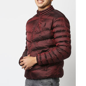 Chaqueta de vuelo acolchada de burbujas brillante granate de invierno para hombre, chaqueta acolchada Softshell con capucha para exteriores para hombre, chaqueta de invierno para hombre - Product Image 2