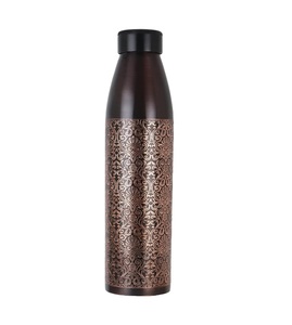Nuevo diseño hecho a mano botella de agua de cobre puro impreso botella de agua potable de cobre artesanía de la India muestra gratis. - Product Image 4