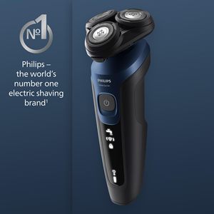 Afeitadora Eléctrica Inalámbrica de Precisión para Hombre, Afeitadora en Seco y Húmedo, Color Azul Metálico, Recortadora Profesional IPX7, Batería, Estuche de Viaje Suave - Product Image 1