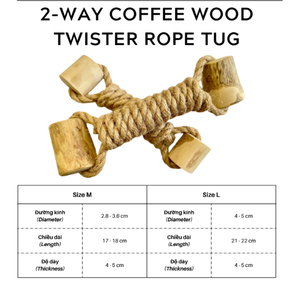 Juguete Masticable Natural para Perros / Madera de Café con Cuerda de Vietnam, Cuerda de Cáñamo 100% - Product Image 3