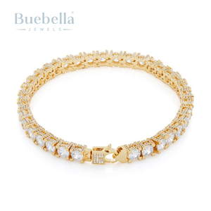 Bracelet tennis pour homme en argent sterling 925 de 5mm plaqué or blanc 14 carats, design élégant de chaîne en moissanite - Product Image 2