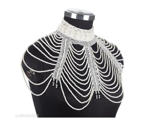Collier de perles de verre, couleur blanche éclatante, idéal pour les fêtes, artisanat, mode, très demandé, vendu à prix avantageux - Product Image 6