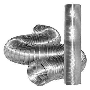 Tuyau d'aération de sèche-<span class=keywords><strong>linge</strong></span> en aluminium flexible semi-rigide de 4 pouces Pro-HVAC avec feuille résistante au feu pour la ventilation de la buanderie - Product Image 1