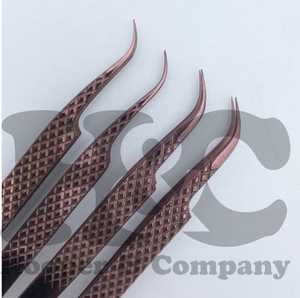 แหนบสำหรับต่อขนตาทำจากสเตนเลสเนื้อแข็งสีโรสโกลด์อุปกรณ์ไฟเบอร์เพิ่มวอลลุ่มอย่างยั่งยืน - Product Image 4