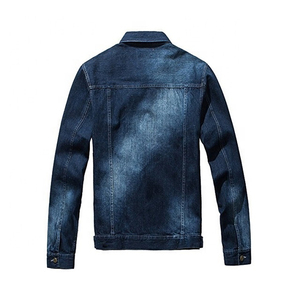 Veste en toile denim délavée d'hiver conception personnalisée en vente en gros 2025 veste denim délavée bleue couleur unie personnalisée OEM pour homme - Product Image 6