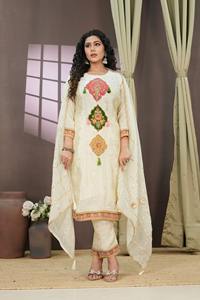 Nueva llegada étnico Georgette bordado indio y pakistaní Salwar Kameez fiesta Formal listo Kurtis conjunto con pantalón y Dupatta - Product Image 5
