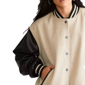 Chaquetas Varsity para Mujer, Servicio OEM, Chaquetas Varsity Cortas de Satén, Chaquetas Varsity de Alta Calidad, Transpirables y de Moda - Product Image 5