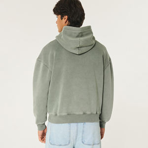 <b>Men's</b> 100% Cotton 500gsm Blank Heavy Weight <b>Thick</b> Printing Logo Drop Shoulder Flock Hoodies Sweatshirt Custom Print <b>Hoodie</b> <b>Men</b> - Product Image 3