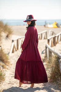 เดรสยาวผ้าฝ้ายทอมือสไตล์โบฮีเมียนสุดโรแมนติกหวานละมุน ทรงหลวม แขนยาว ลายเรียบ สำหรับใส่ในชีวิตประจำวัน - Product Image 6