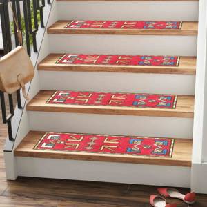 Alfombra con Estampado de Patrones Geométricos, Tapetes Modernos Aztecas Verdes para Escaleras, Goblen - Product Image 2