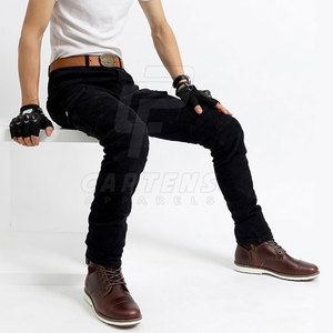 กางเกงยีนส์มอเตอร์ไซด์สีทึบใส่สบายกางเกงขายออนไลน์ - Product Image 4