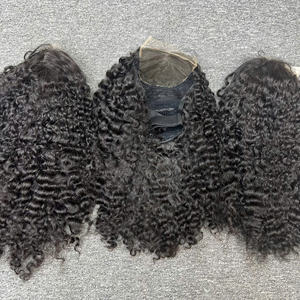 Peluca Hecha A Mano HD Cierre de Encaje 5by5 Cabello Virgen Pelo Rizado Birmano 16 pulgadas Desde 100% Cabello Humano de Vietnam - Product Image 1