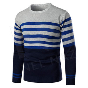 Suéter de manga larga con cuello redondo grueso de algodón tejido a mano poliéster de talla grande transpirable para hombre recién llegado - Product Image 1