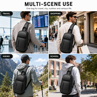 Sac bandoulière homme en gros d'usine avec port de chargement USB, multiples poches, compartiment pour tablette 9,7 pouces et PVC résistant à l'eau