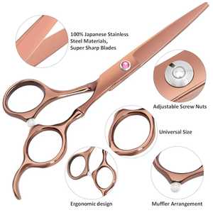 Juego de tijeras de adelgazamiento de peluquero ligeras para diestros de acero inoxidable profesional, uso de salón multifuncional, regalo de grado A + para - Product Image 3