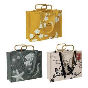 Bolsas de yute lisas con asas de cuerda Forma cuadrada Uso de regalo de compras ideal Saco de lona hecho a mano de alta calidad disponible - Product Image 5