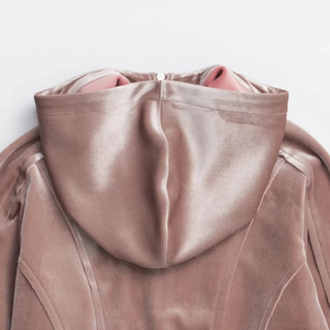 Tela de Terciopelo al por Mayor, Adecuada para Ropa Casual, Sudaderas con Capucha para Mujer 2026 / Precio de Fábrica Directo, Diseño Minimalista, Sudadera con Capucha Cómoda - Product Image 6
