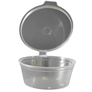 2oz Round Clear Eco-Friendly PP <b>Plastic</b> Sauce Container with Self Lid for Ketchup Mayonnaise Mustard & Jelly Takeout <b>Packaging</b> - Product Image 2