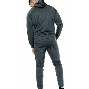 Chándal con capucha ajustado y respetuoso con el medio ambiente para hombre, conjunto de chándal con capucha y cremallera para invierno - Product Image 3