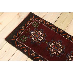 Tapis turc, tapis vintage 1,5x3,3 pieds, tapis en laine abstrait rouge et vert - Product Image 4