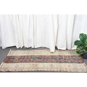 Large Bohemian Beige 1.9 X 4ft Area <b>Rug</b> Classic Turkish Rectangle Woolen <b>Abstract</b> Patchwork Pattern Latex Backing for Living <b>Rug</b> - Product Image 2