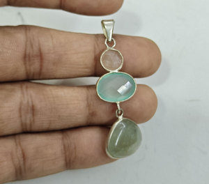 Impressionnant Pyramide Forme Calcédoine Rose Quartz Argent Sterling Lunette Réglage Vintage Style IGI Certifié Bracelet Prix de gros - Product Image 3