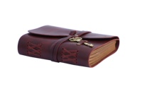 Vintage 100% cuir véritable relié Journal Antique serrure à clé à la main Deckle bord papier cadeau couverture souple affaires cahier ou journal