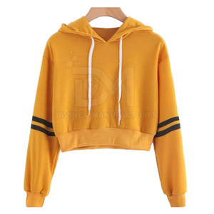 Hoodies courts pour femmes fabriqués en usine, coupe-vent, meilleure qualité en coton, hoodies courts pour femmes - Product Image 1