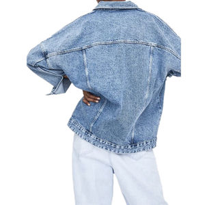 Chaqueta de invierno acolchada de mezclilla ecológica para mujer, transpirable, impermeable, con control de temperatura, cierre de cremallera, logotipo 100% - Product Image 6