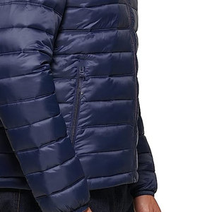 Veste matelassée à col montant pour homme, personnalisée OEM, brodée, bleu marine, légère, matelassée, isolée pour l'hiver, parka d'extérieur, vente en gros d'usine - Product Image 6