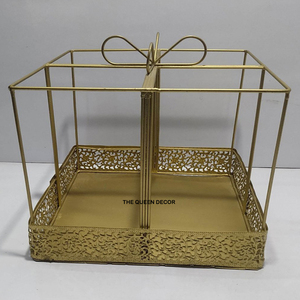 Cesta de Regalo de Metal Dorado de Alta Calidad, Estilo Personalizado, Precio Directo de Fábrica, Forma Redonda - Product Image 2