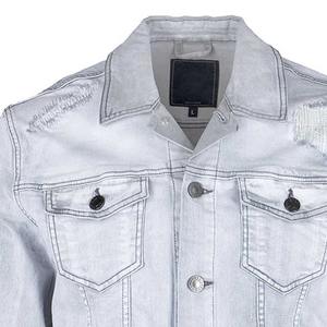 Chaqueta de mezclilla clásica desgastada al por mayor personalizada para hombre Chaqueta de abrigo de mezclilla rasgada para hombre - Product Image 6