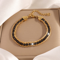 Bracelets de luxe en acier inoxydable plaqué or 18 carats avec cristaux et strass géométriques, tendance, simples et haut de gamme, vente en gros