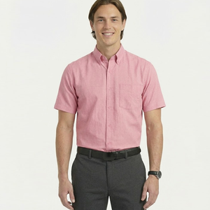 Customized Men's Solid Bamboo <b>Dress</b> <b>Shirt</b> Regular Fit <b>Short</b> <b>Sleeve</b> Eco-Friendly Formal Style - Product Image 5