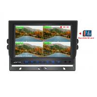 Kit de moniteur mobile DVR 4 canaux 7 pouces AHD à affichage quadruple | Système de caméra de recul avec enregistrement 1080P | Vision nocturne étanche IP69K pour camion