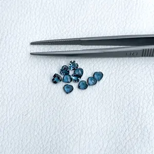 AAA высший класс ручной работы 4 мм натуральный Лондонский синий топаз граненый сердце вырезанные свободные драгоценные камни Валентина ювелирные изделия
