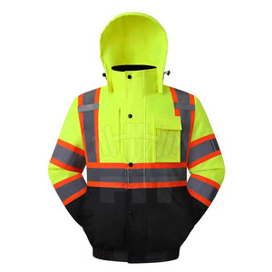Meilleures ventes Veste de sécurité réfléchissante d'hiver pour hommes Logo personnalisé Séchage rapide Polyester respirant Imperméable - Product Image 1