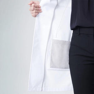 Blouse de laboratoire blanche tissée unisexe, uniforme d'hôpital, blouse médicale, 3 poches, fermeture à boutons-pression, service OEM - Product Image 2