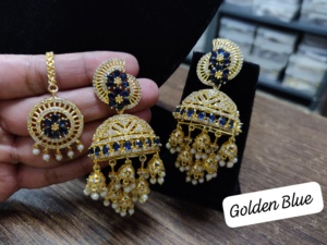 Jhumkka Jhumkas เพชรอเมริกันมีดีไซน์ตัดดาวขนาดใหญ่พร้อม mangtikka Jhumkas คุณภาพสูงเหมาะสำหรับผู้หญิงในโอกาสพิเศษ - Product Image 6