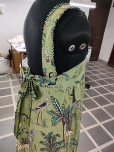 Robe longue pour femme avec imprimé animal tropical, détail plissé, mode bohème élégante, dos sexy à nouer, robe de plage pour femmes - Product Image 3