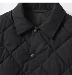 Men Black Quilted Jacket Premium Padded Winter <b>Coat</b> Diamond <b>Stitch</b> Insulated Snap Button Outerwear Casual Streetwear Fashion - Product Image 6