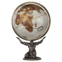 Globe du monde multicolore en métal robuste avec des détails complexes et des fournitures de support de concepteur uniques plaquées or de haute qualité
