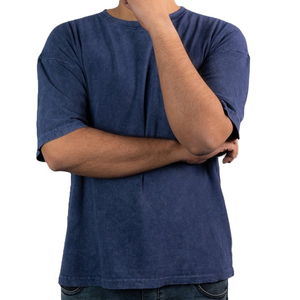 T-shirt surdimensionné pour hommes coupe régulière en coton 100% vieilli délavé à l'acide vintage personnalisé en gros - Product Image 1