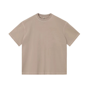 Camiseta de algodón 100% de alta calidad para hombre, ropa de calle de 350gsm, camiseta de gran tamaño con estampado de logotipo y hombros caídos - Product Image 1