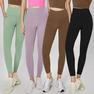 Lolpants celana Yoga wanita, Legging Fitness Gym kompresi dengan saku pinggang tinggi untuk perempuan