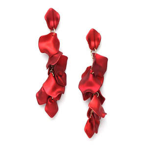 Longues boucles d'oreilles bohèmes pendentif fantaisie en rouge bleu orange rose et blanc meilleure idée pour la Saint-Valentin - Product Image 2