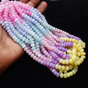 Perles Rondelles Lisses Multicolores Teintées Effet Opale pour la Fabrication de Bracelets, Colliers et Bijoux – Style Pastel 2026 - Product Image 1