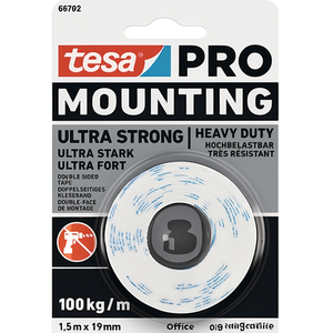 เทปติดตั้ง TESA PRO Ultra Strong 66792 สีขาว ความยาว 1.5 ม. กว้าง 19 มม. เทปกาวสำหรับสำนักงาน - Product Image 3
