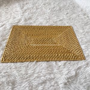 <b>Woven</b> Rectangular Rattan <b>Placemats</b>, Straw Serving <b>Placemats</b>, Boho Table Decor From Manufacturer - Product Image 5