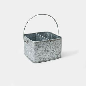 Porte-ustensiles galvanisé avec style ferme et plusieurs compartiments pour garder les essentiels de la cuisine organisés - Product Image 5